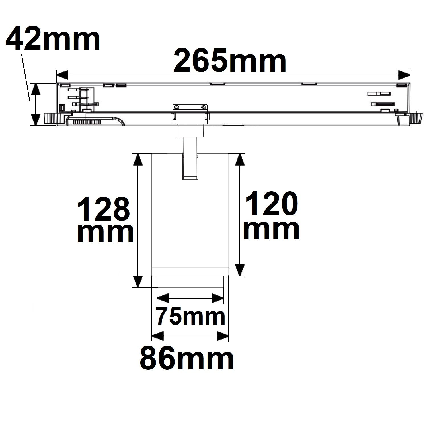 ISOLED 3-Phasen Schienenstrahler fokussierbar, 42W, 20°-70°, schwarz matt, 4000K, CRI92, DALI dimmbar - 4