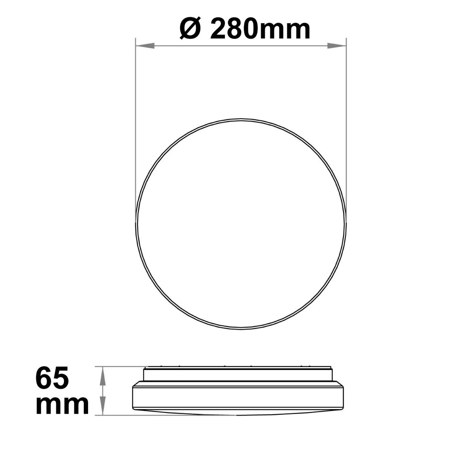 ISOLED LED Deckenleuchte 13|18W mit HF-Sensor, weiß rund, DN280, IP64, 120lm/W, ColorSwitch 3000|4000|6000K - 3