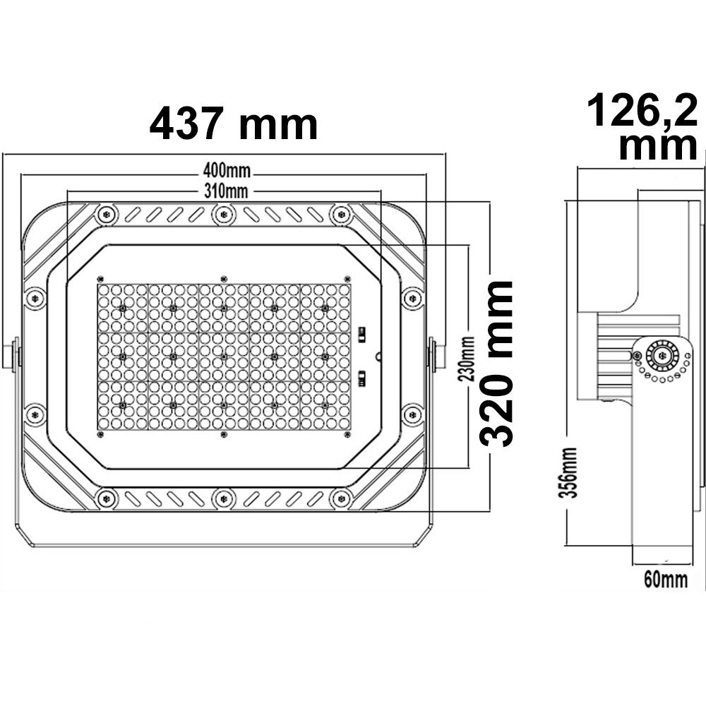 ISOLED LED Fluter SMD 200W, 75°*135°, kaltweiß, IP66, 1-10V dimmbar - 2