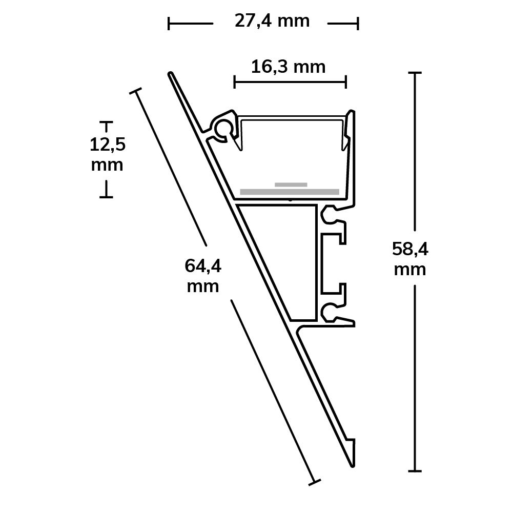 ISOLED LED Aufbauleuchtenprofil HIDE TRIANGLE Aluminium weiß RAL 9003, 200cm - 3