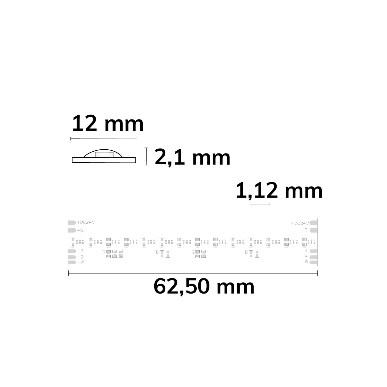 ISOLED LED COB RGB+3000K Linear Flexband, 24V DC, 20W, IP20, 5m Rolle, 896 LED/m - 3