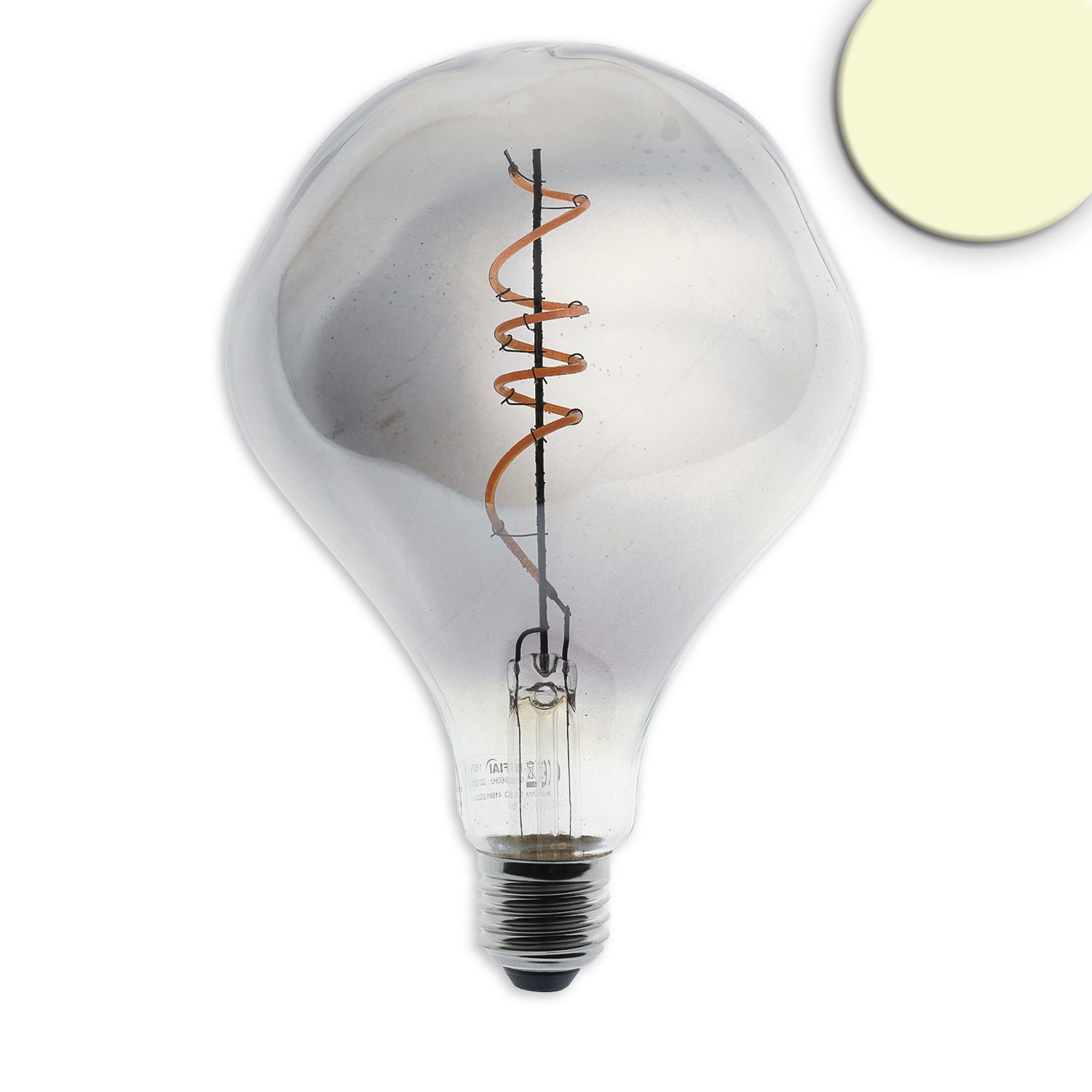 ISOLED E27 Vintage Line LED Roundbulb A125, unregular, Smoky, 4W, 2200K - 1