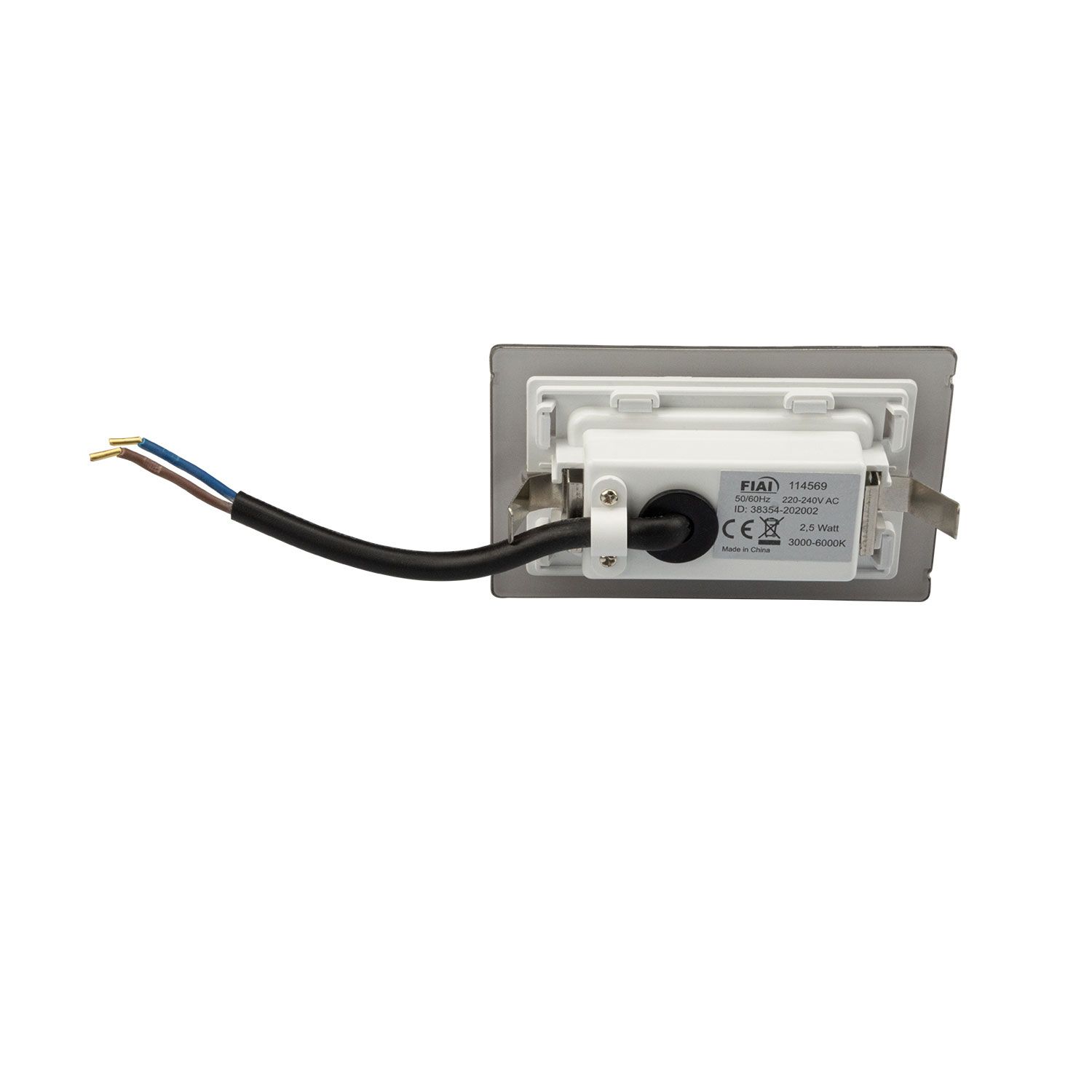 ISOLED LED Wandeinbauleuchte eckig, 2,5W, IP65, ColorSwitch 3000|4000|6000K, inkl. Einputzdose - 4