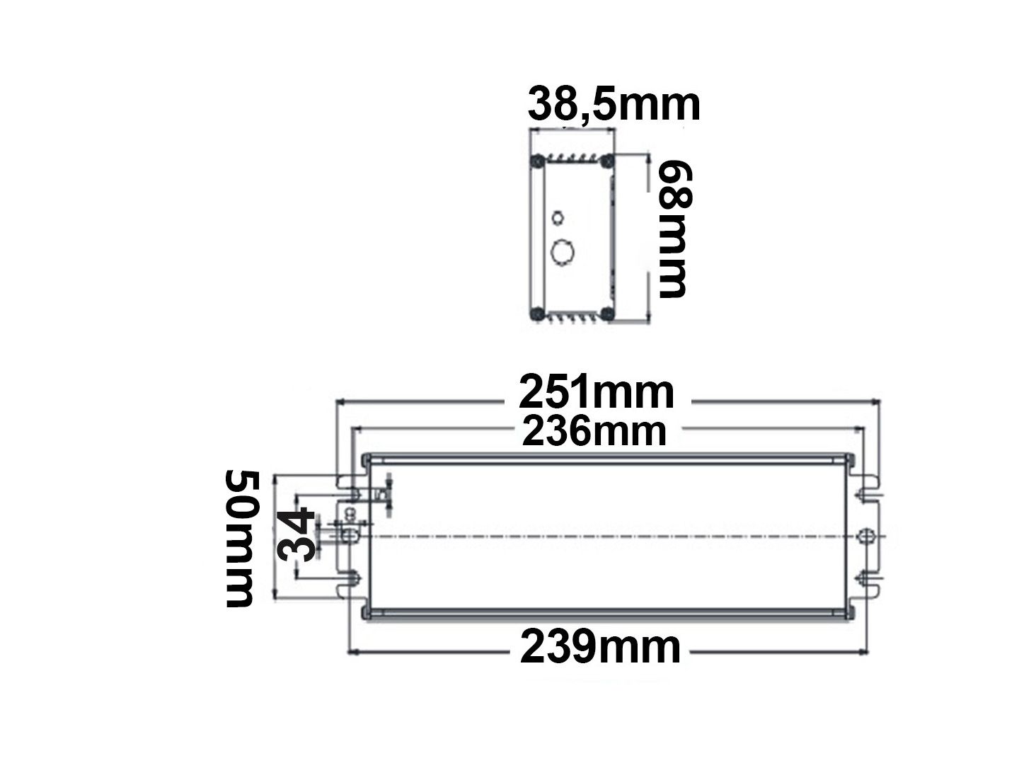 ISOLED LED PWM-Trafo 48V/DC, 0-250W, 1-10V dimmbar, IP67 - 2