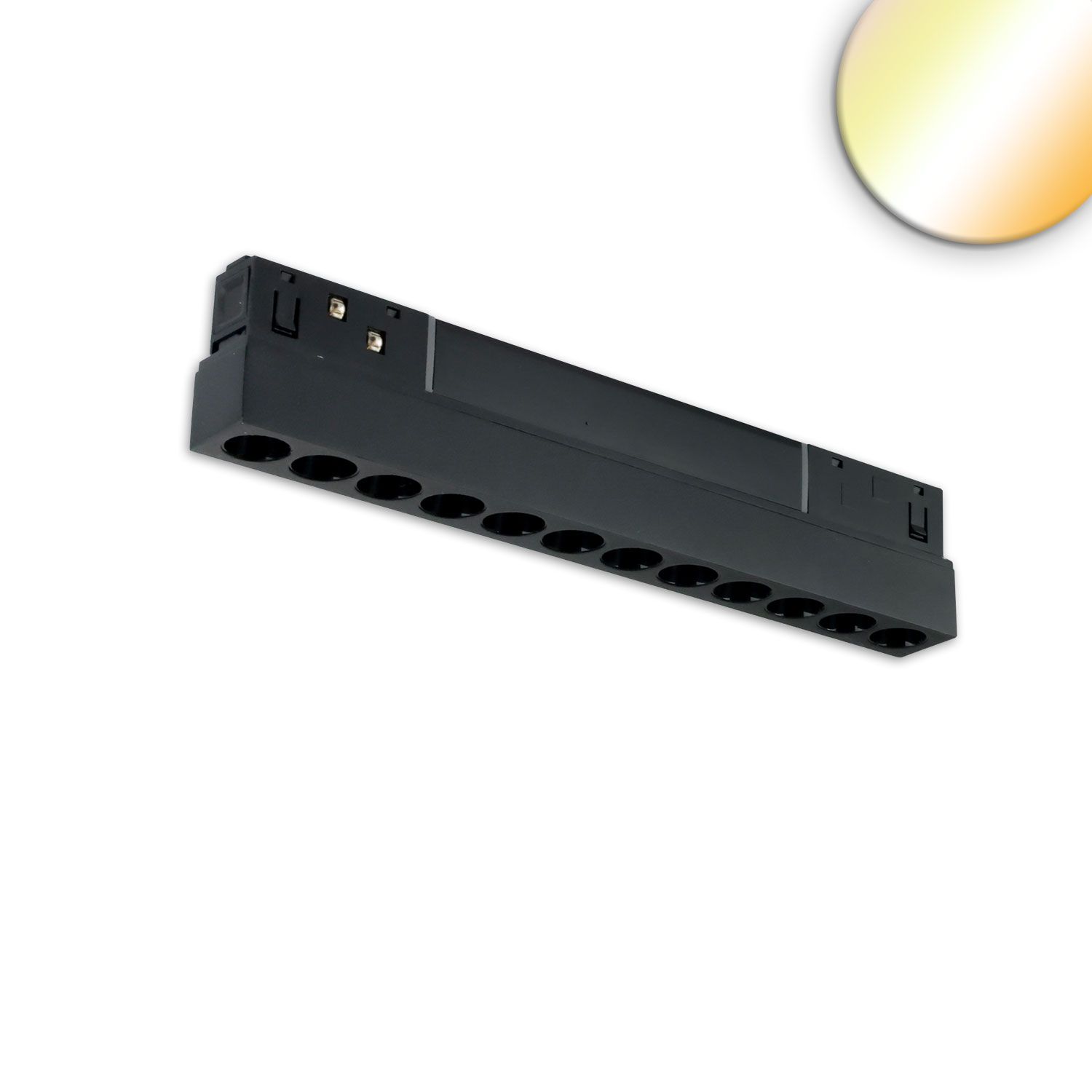 ISOLED Track48 Rasterleuchte 22cm schwarz, 12W, 36°, UGR