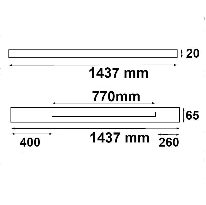 ISOLED FastFix LED Linearsystem S 1.5m Balken mit 70cm 3PH Stromschiene - 2