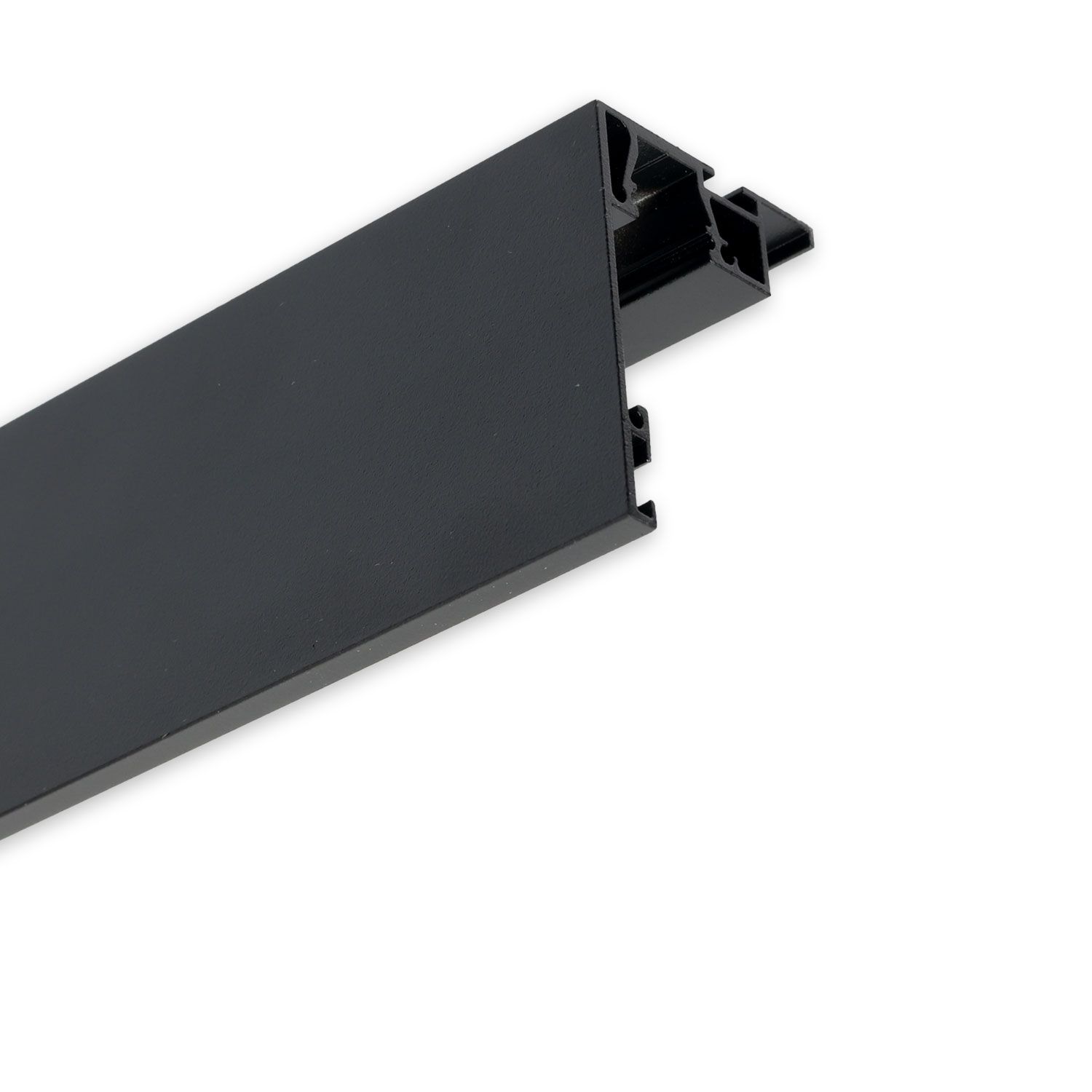ISOLED Karniesen-Blende VISOR mit Lichtlinienoption für Gardinenprofil Curtain, schwarz RAL 9005 - 4
