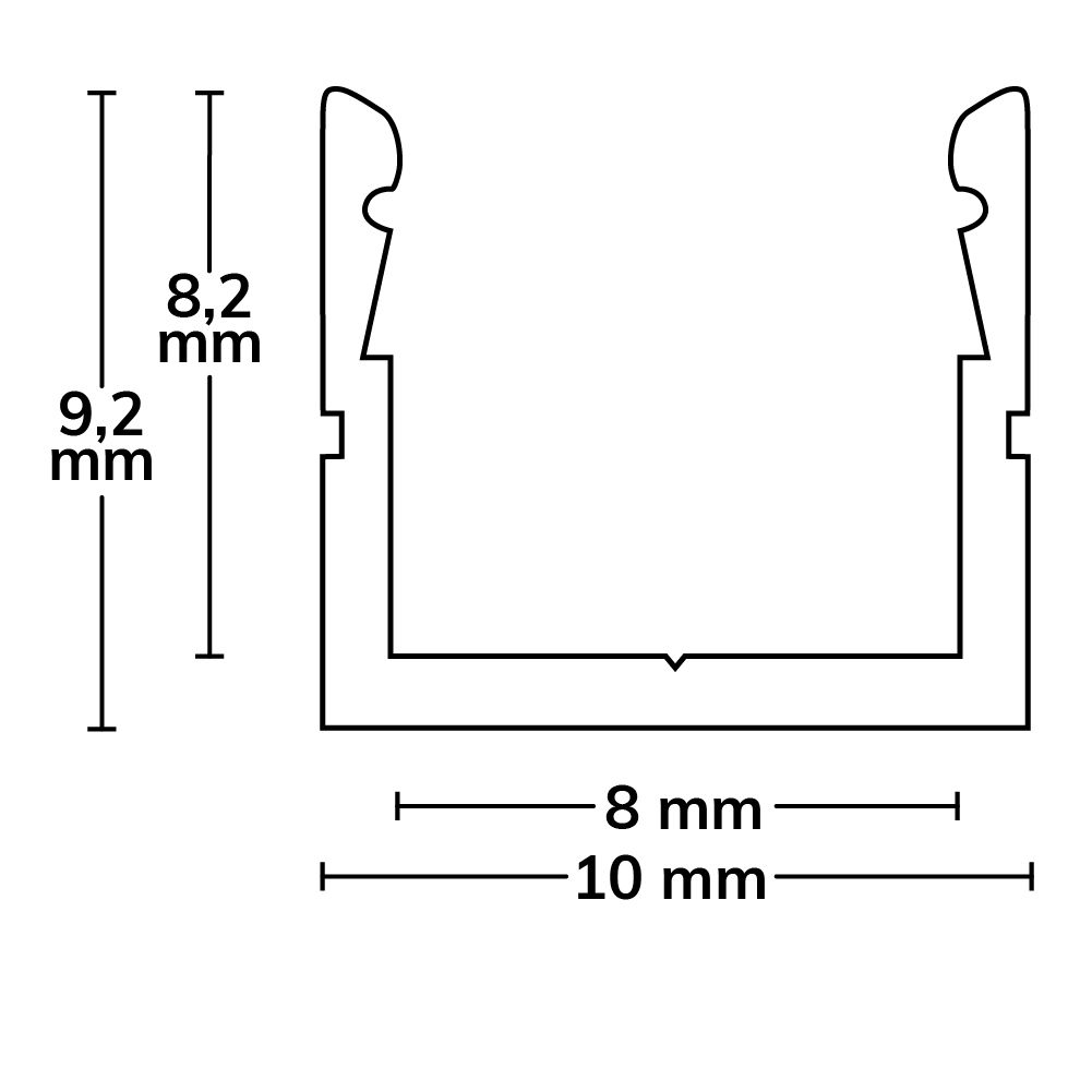 ISOLED LED Aufbauprofil SURF8 Aluminium eloxiert, 300cm - 3