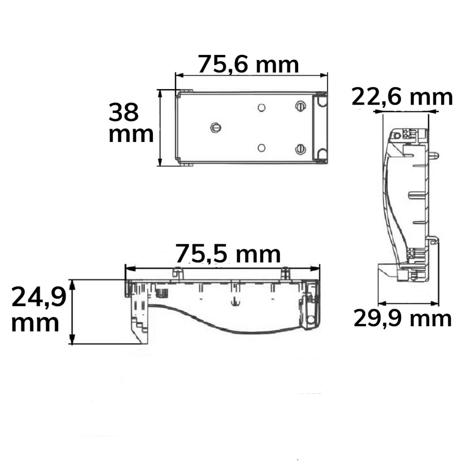 ISOLED GU10 Fassung mit Anschlussbox 2x3-polig, 0,5-2,5mm², max. 250V/2A - 3
