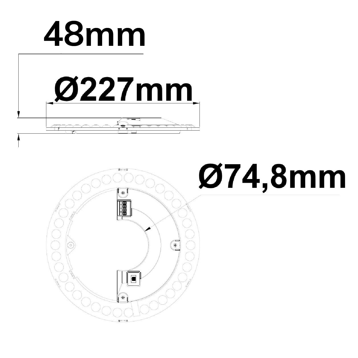 ISOLED LED Umrüstplatine 227mm, 15W, 150 lm/W, mit Haltemagnet, Color 3000|4000|6000K, dimmbar - 3