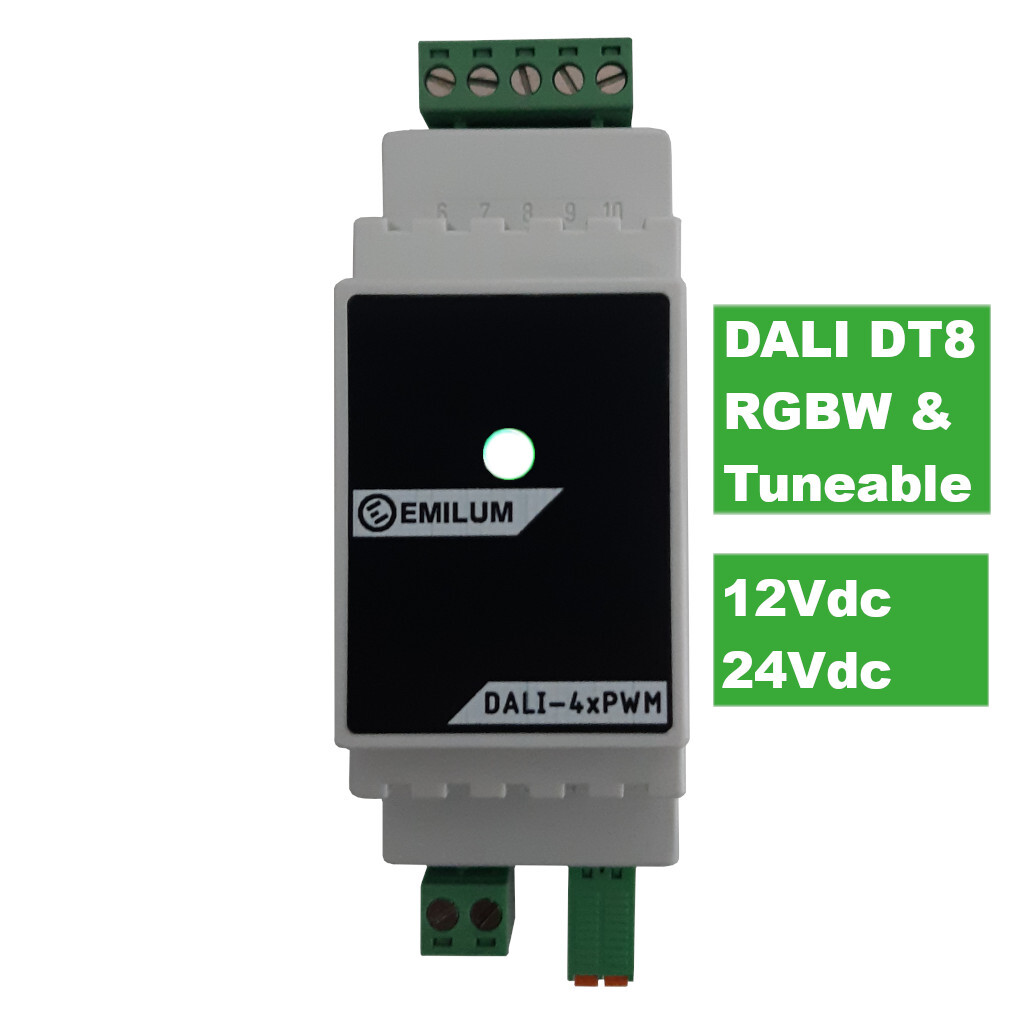 Emilum LED-PWM-Dimmer, 4-Kanal, DALI DT8, 12-24V, 300W (150W @12V) Emilum LED-PWM-Dimmer, 4-Kanal, DALI DT8, 12-24V, 300W (150W @12V) - Produktbild 1