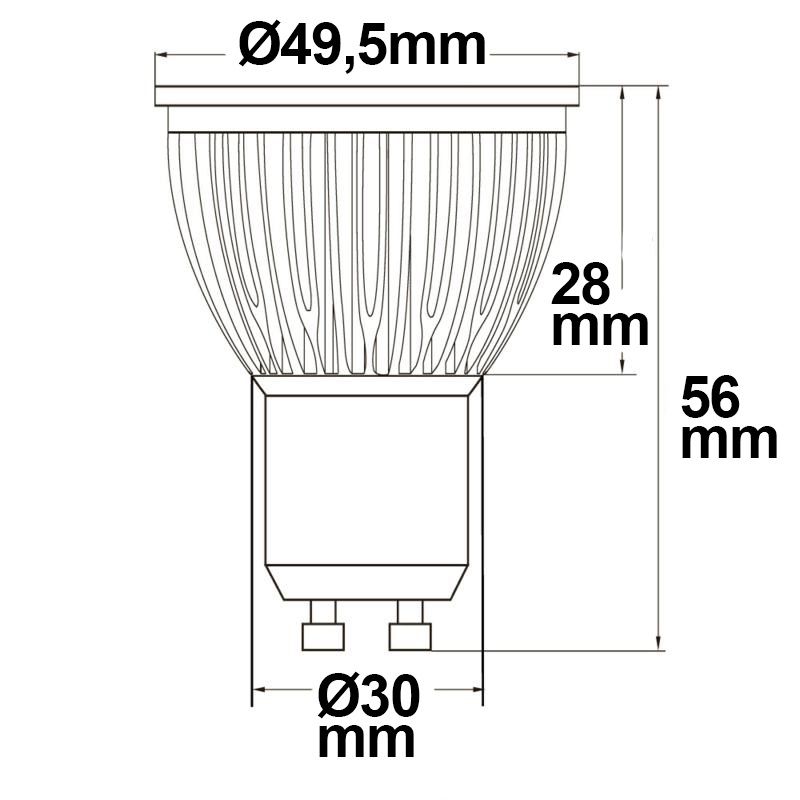 ISOLED GU10 LED Strahler 6W Glas diffuse, 120°, warmweiß - 3