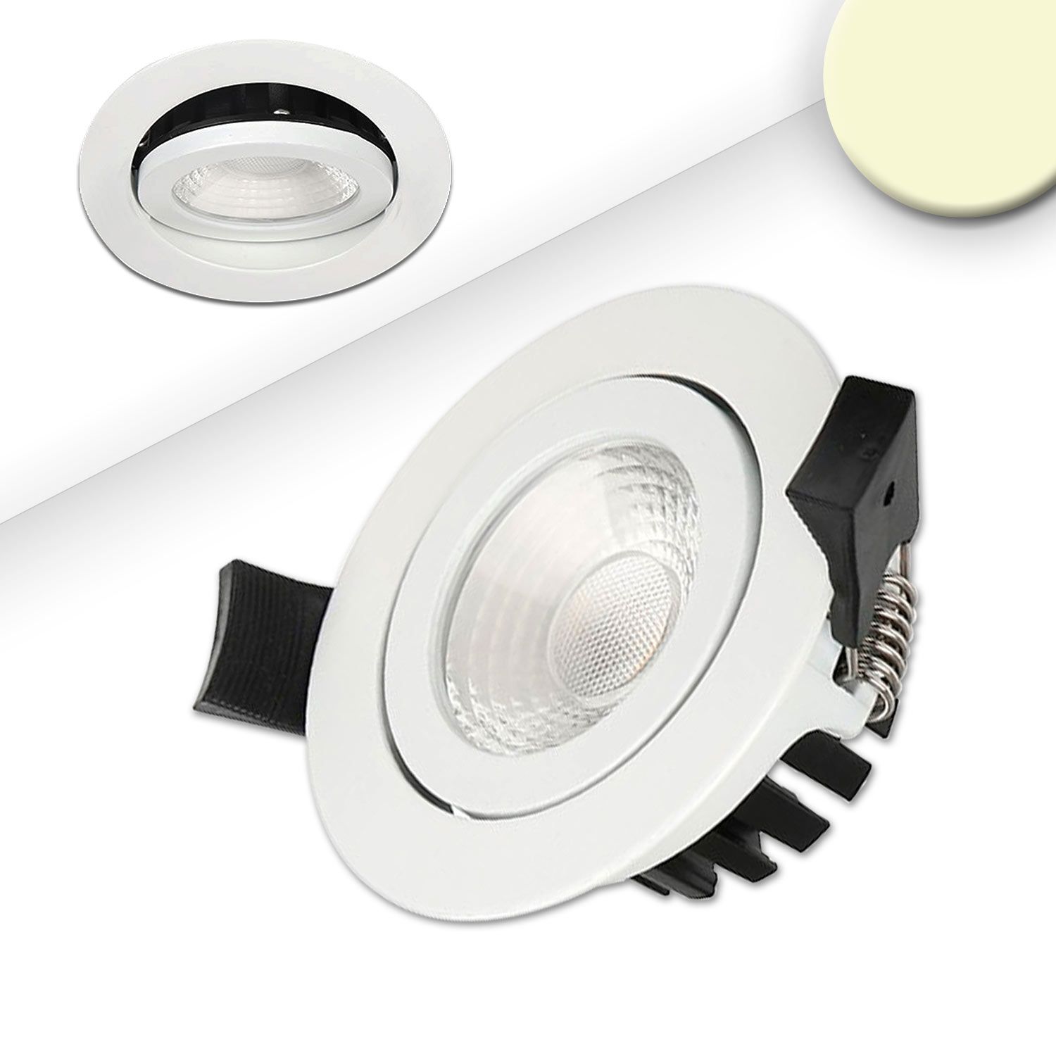 ISOLED LED Einbaustrahler, weiß, 8W, 36°, rund, warmweiß, IP65, dimmbar ISOLED LED Einbaustrahler, weiß, 8W, 36°, rund, warmweiß, IP65, dimmbar - 1