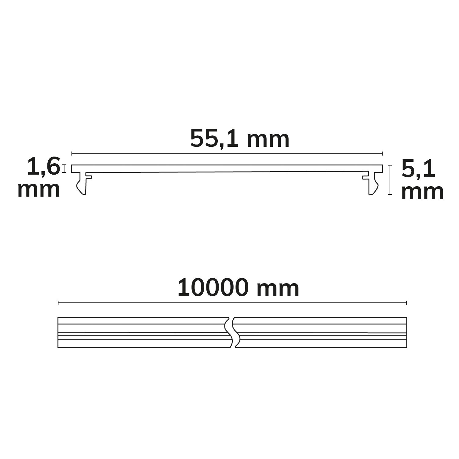 ISOLED Prismatisches, gerolltes Cover 1000cm UGR