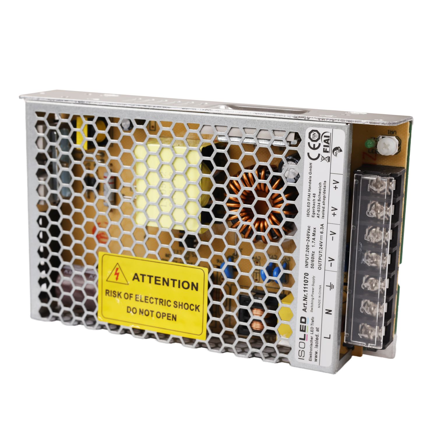 ISOLED LED Trafo 24V/DC, 0-150W, Gitter - 6
