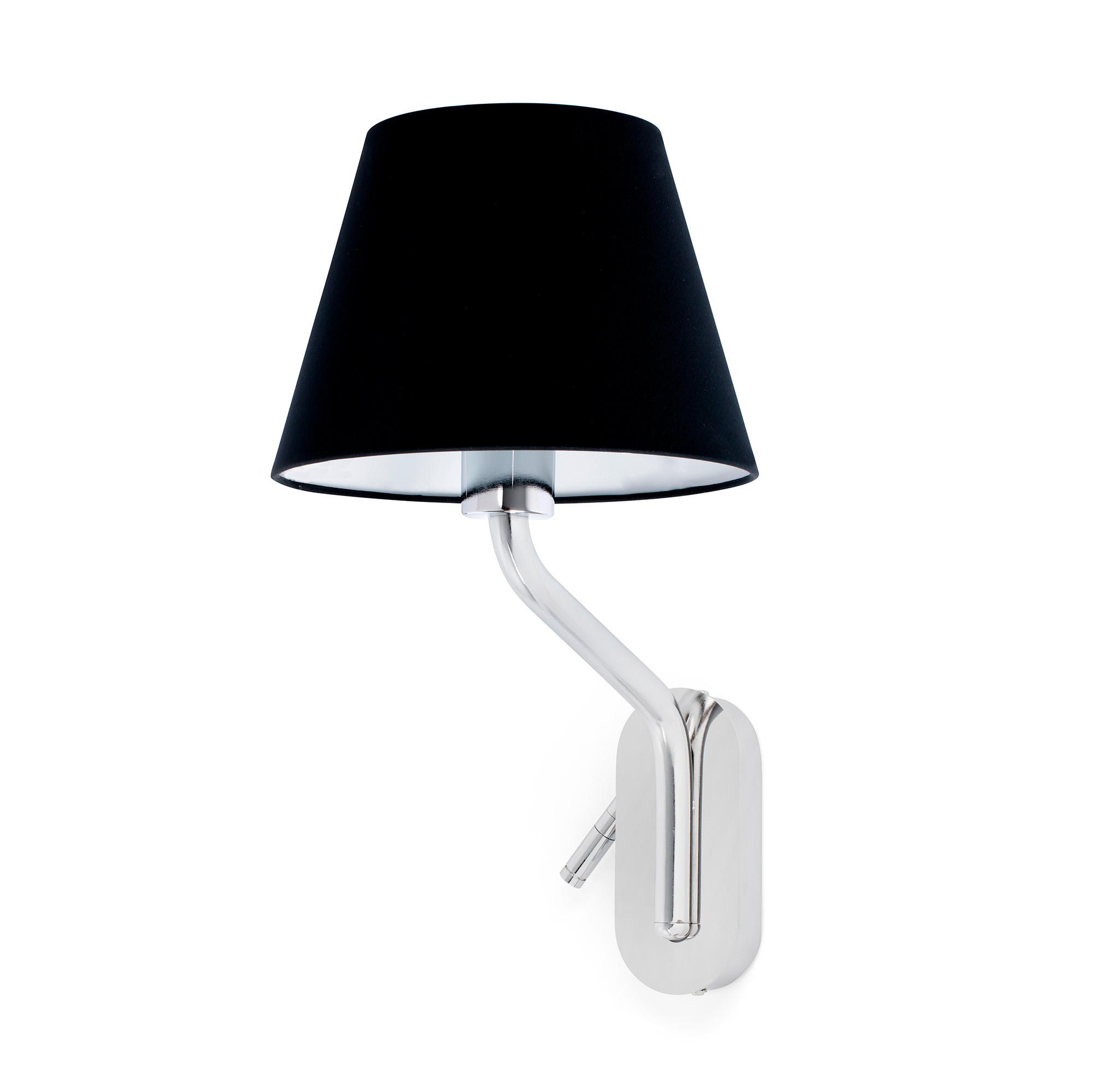 Faro ETERNA Wandleuchte mit rechtsseitigem chrom/schwarzem Leser Faro ETERNA Wandleuchte mit rechtsseitigem chrom/schwarzem Leser - Produktbild 1