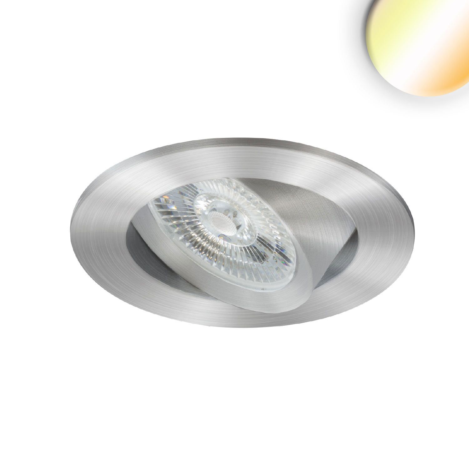 ISOLED LED Einbauleuchte Sunset Slim68 Alu, rund, 9W, 1800-2800K, Dimm-to-warm - 1