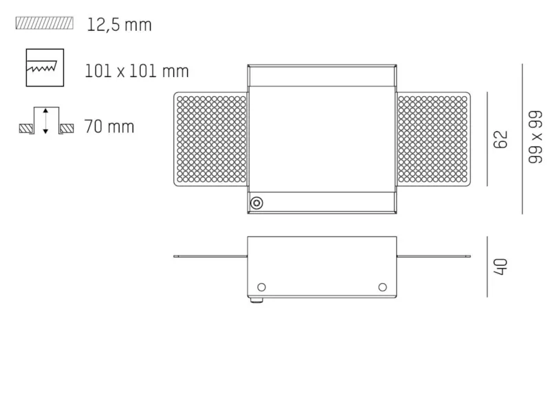 Molto Luce GRID EINBAURAHMEN RAHMENLOS (weiß) - Produktbild 2