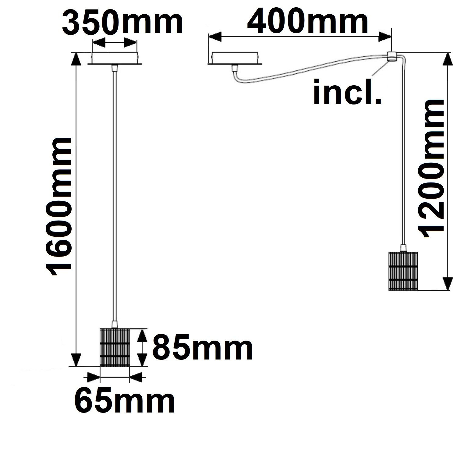 ISOLED Hängeleuchte rund schwarz matt, 3xE27 Fassung, exkl. Leuchtmittel - 3