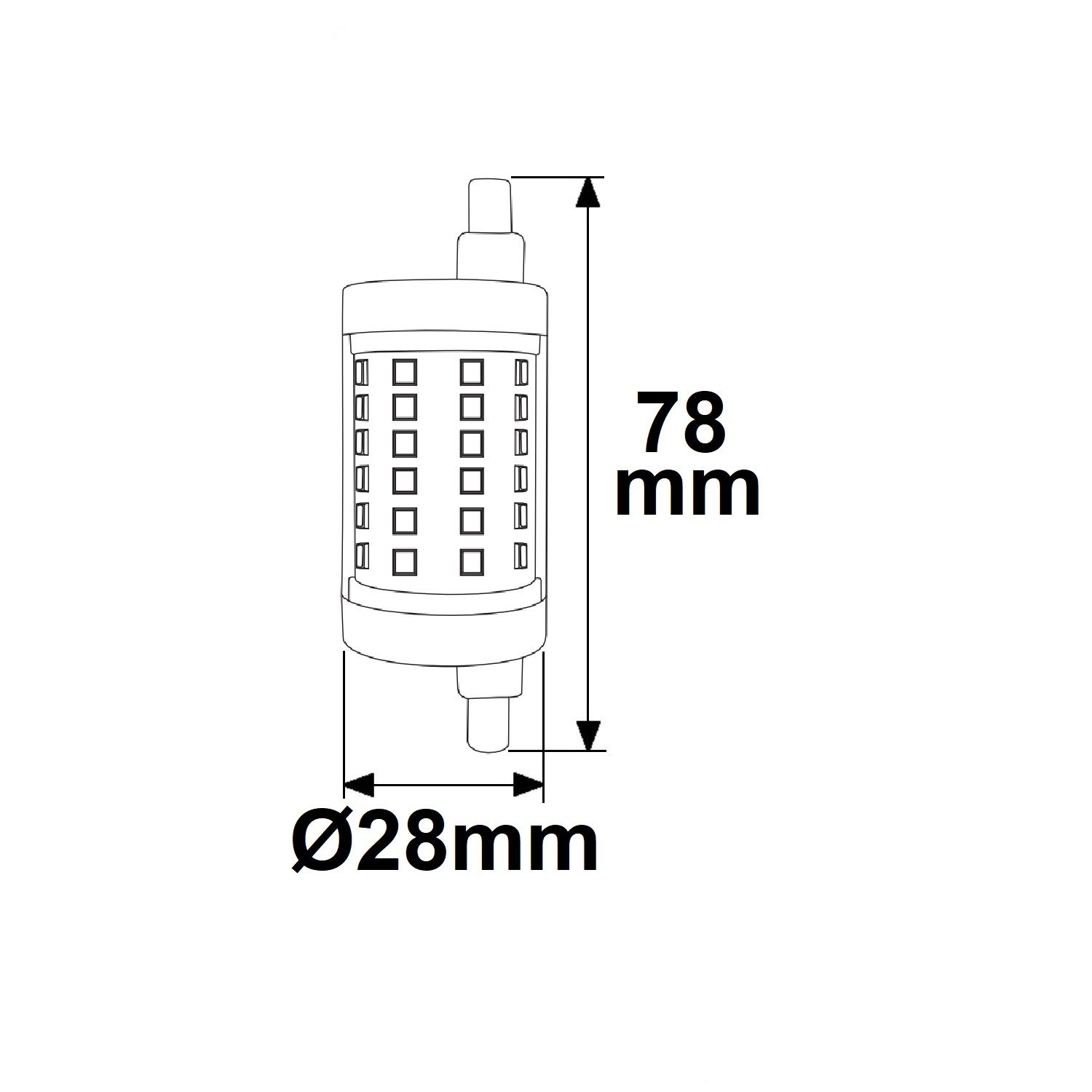 ISOLED R7s LED Stab, 8W, L: 78mm, neutralweiß, dimmbar - 2