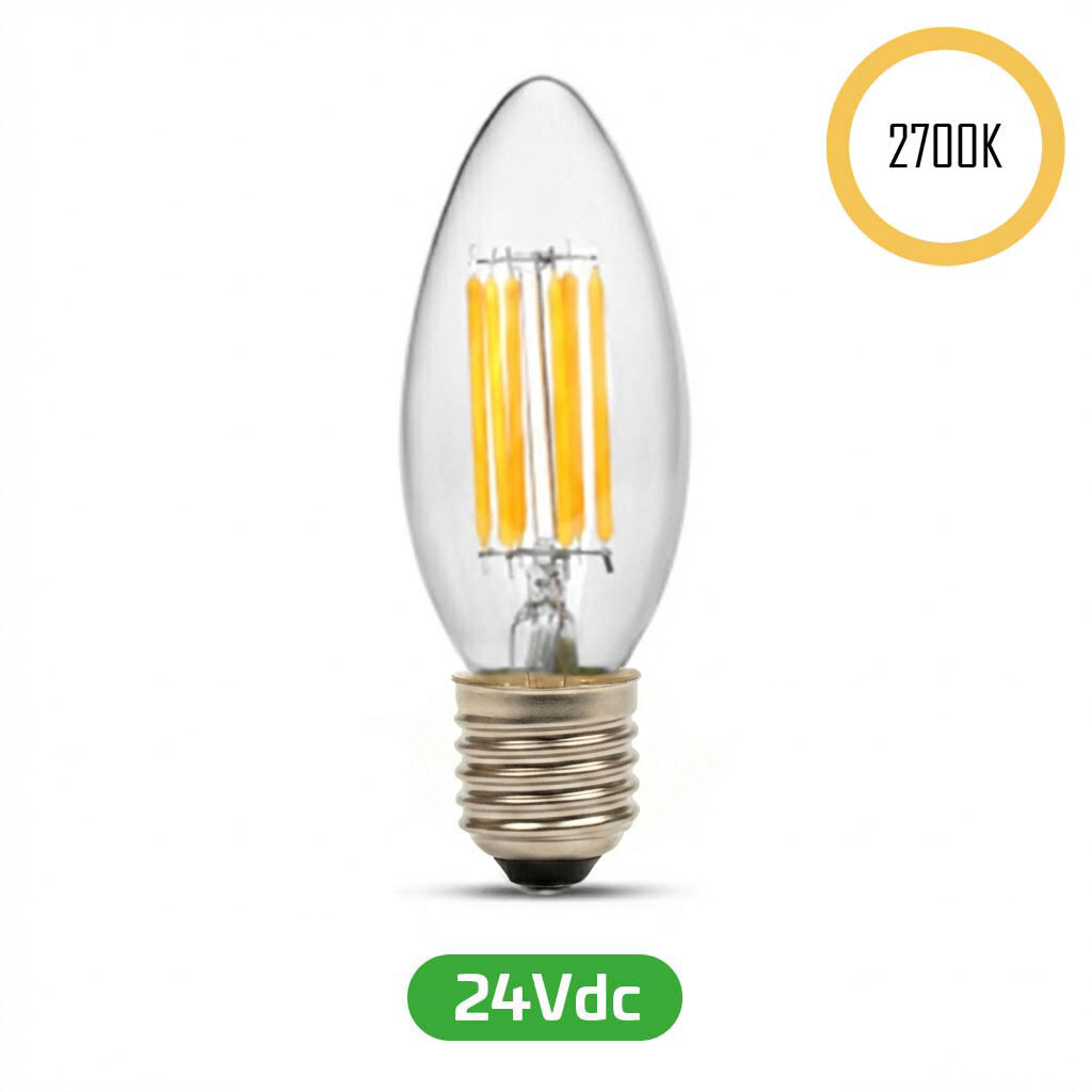 Emilum LED-Filament Kerze, 24V, 5W, 2700K, E27 - 1