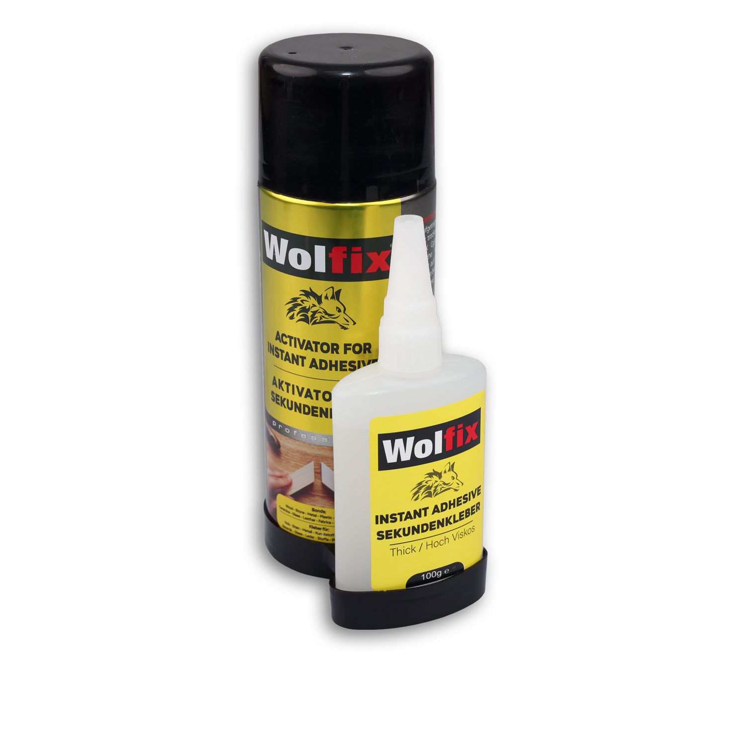 ISOLED Cyanacrylat-Kleber 100g + 400ml Aktivator-Spray zur sofortigen Aushärtung, geeignet für Alu-Profile - 1