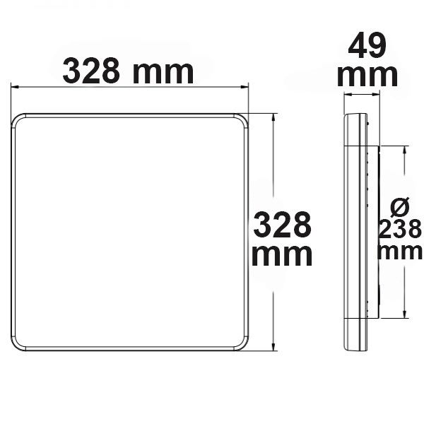 ISOLED LED Decken/Wandleuchte mit HF-Bewegungssensor 24W, weiß, eckig, IP54, ColorSwitch 3000|4000K - 3