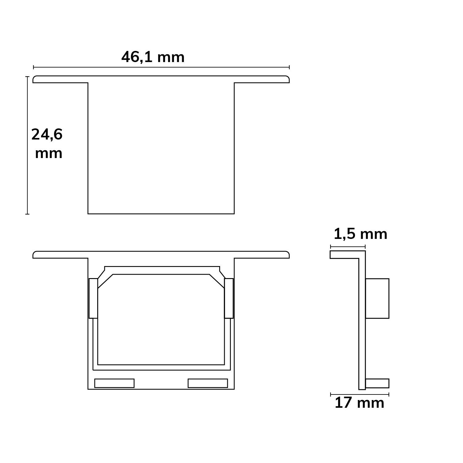 ISOLED Endkappe für Profil WING20 - Flansch gerade - 3