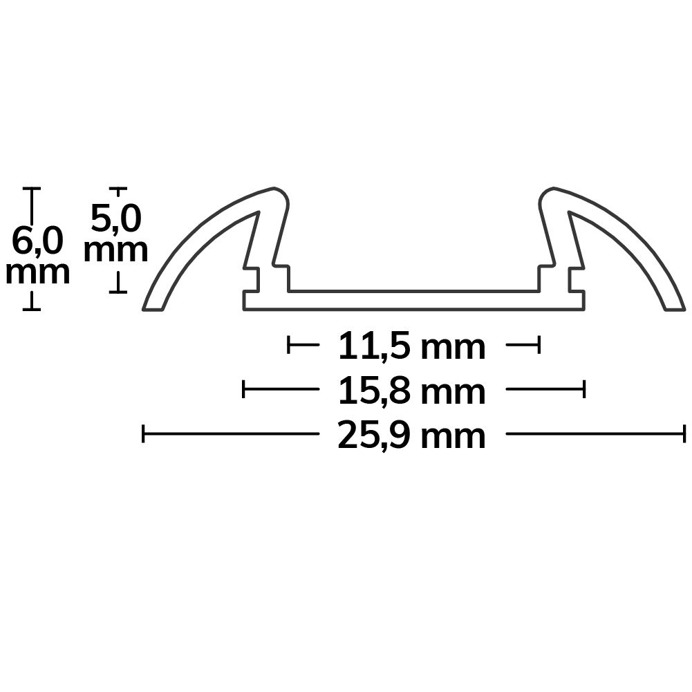 ISOLED LED Aufbauprofil SURF11 Aluminium eloxiert, 300cm - 3