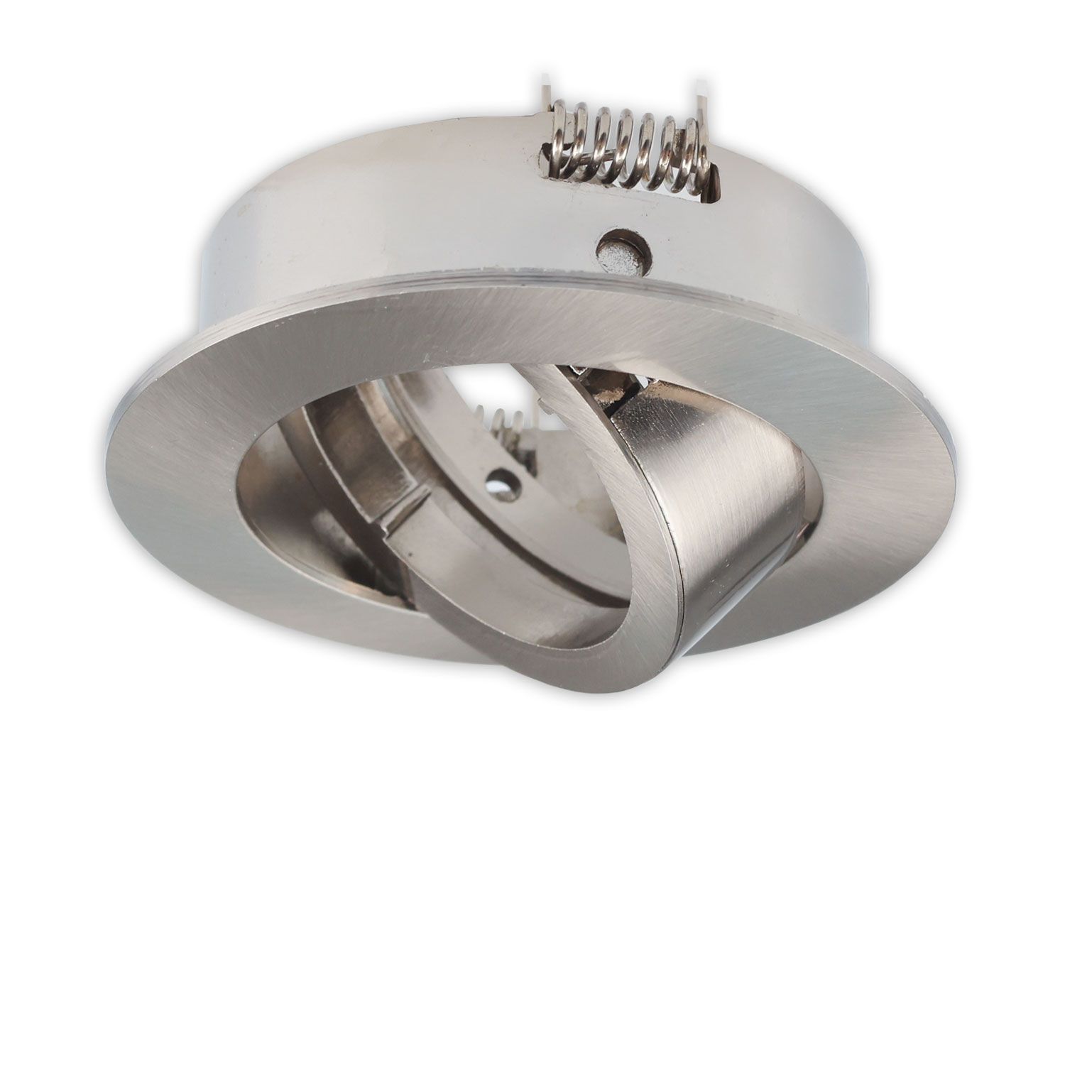 ISOLED Einbaurahmen rund, Loch 68mm, Alu Nickel-Satin, für GU10/MR16 Spots - 6