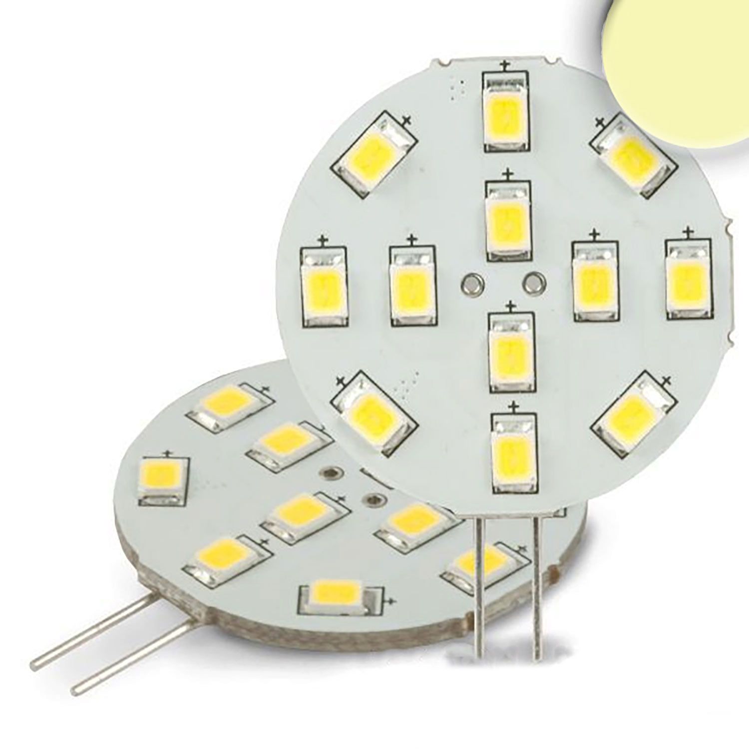 ISOLED G4 LED 12SMD, 2W, warmweiß, Pin seitlich ISOLED G4 LED 12SMD, 2W, warmweiß, Pin seitlich - 1