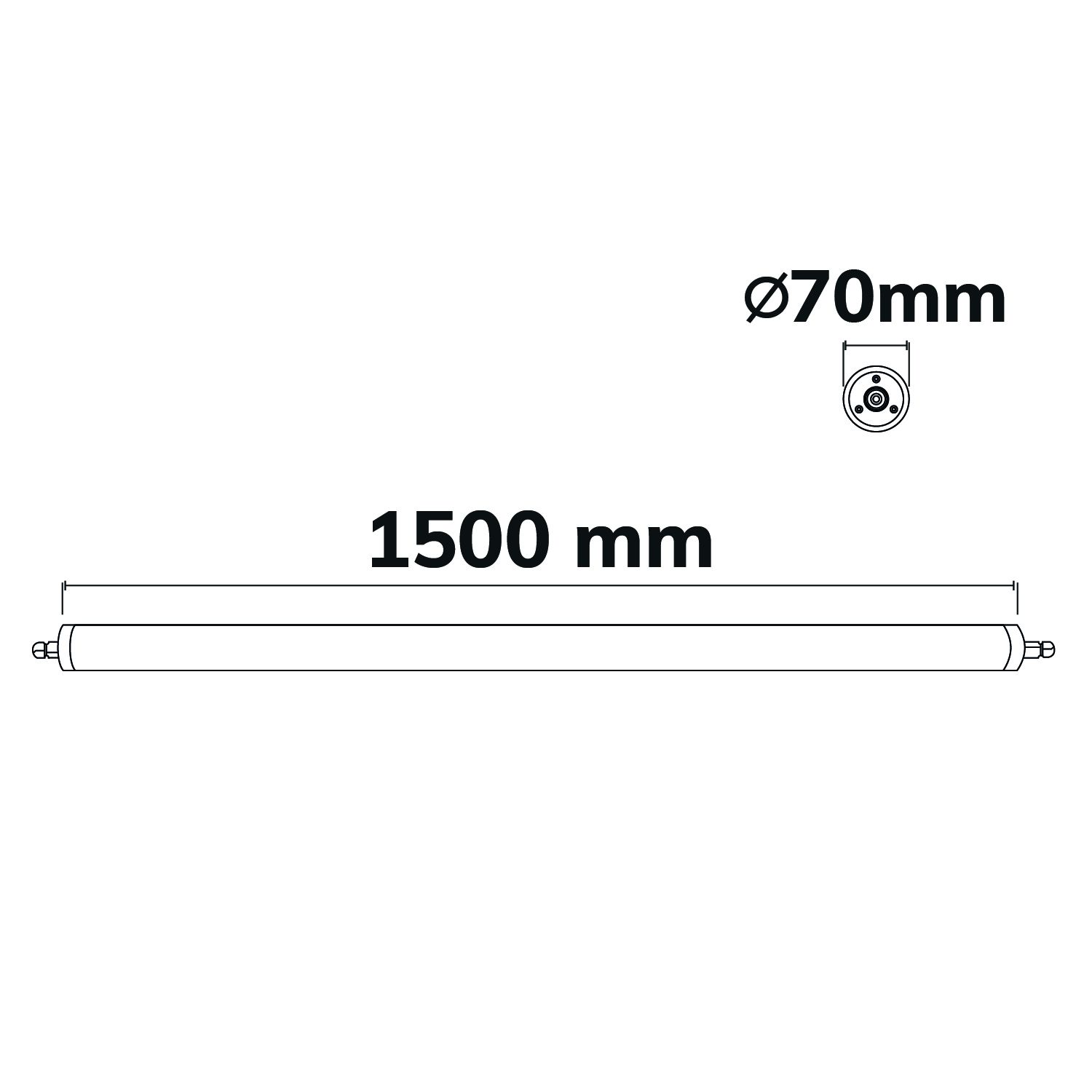 ISOLED LED Linearleuchte HP 150cm, IP69K, 48W, 160lm/W, 6000K - 3