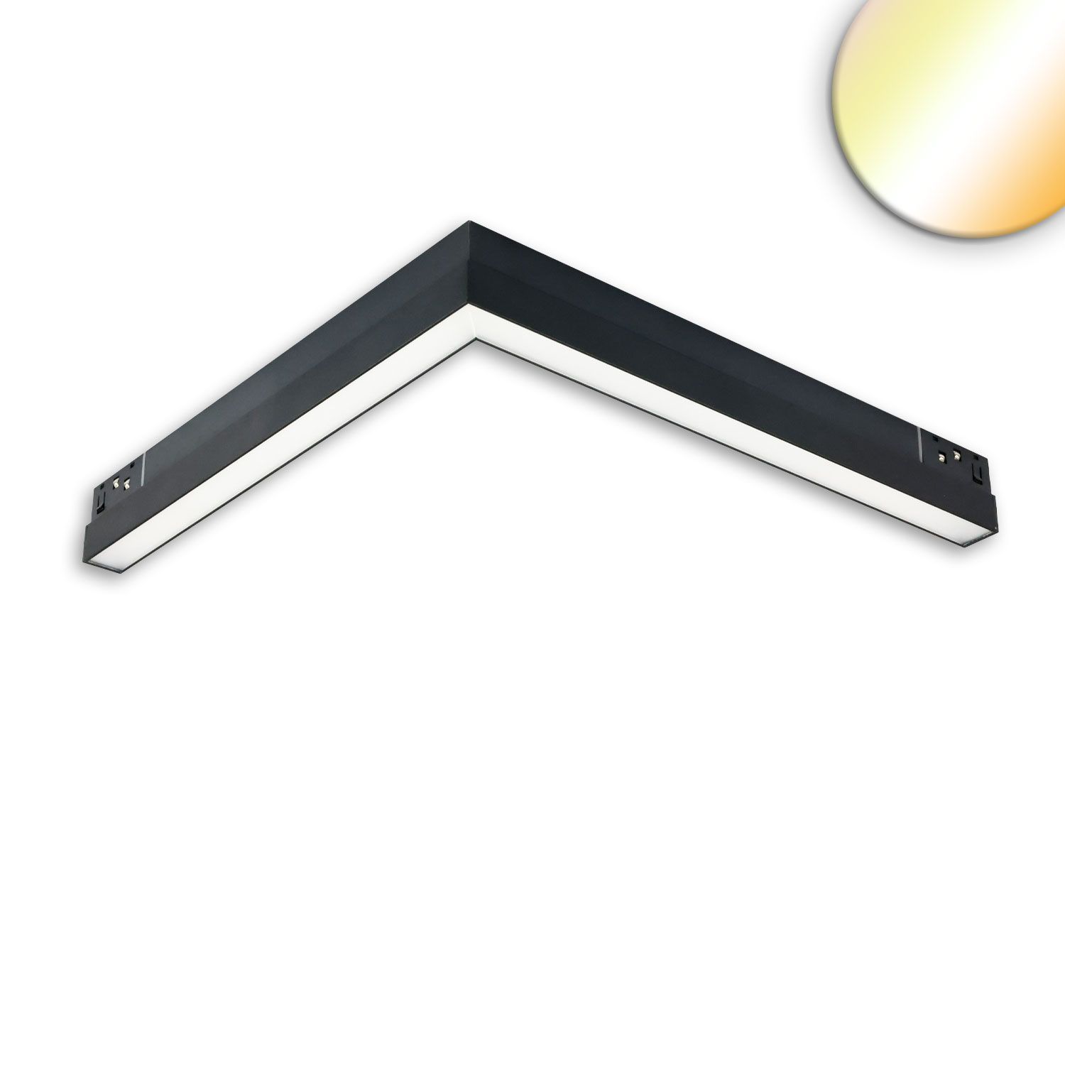 ISOLED Track48 Eckleuchte horizontal schwarz, 20W, 120°, 48V DC, 1800-4000K,CRI90, Line+, DALI DT8 - 1