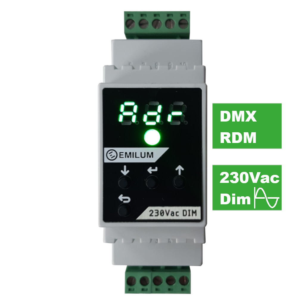 Emilum Universal-Dimmer, 1-Kanal, DMX/RDM, 230Vac, 400W - Produktbild 1
