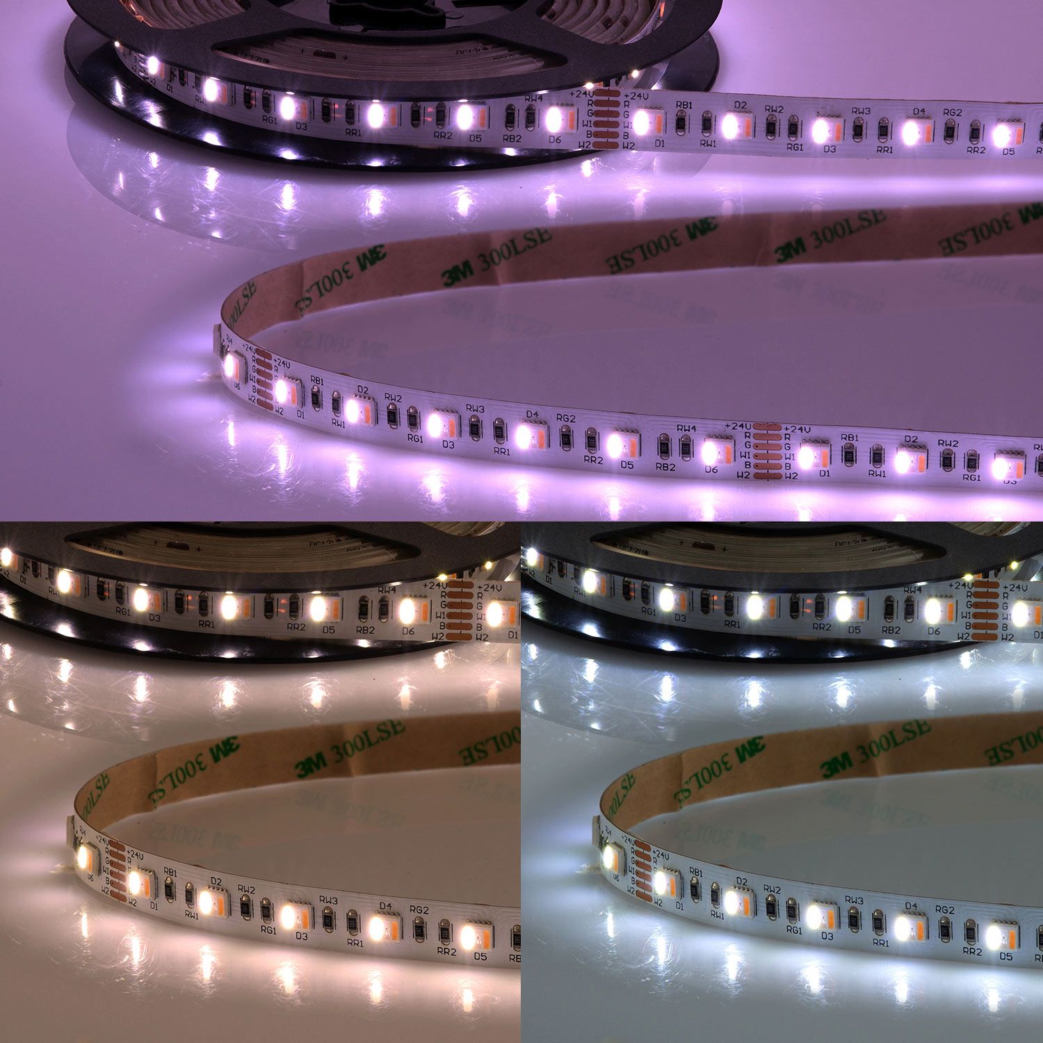 ISOLED LED SIL RGB+WW+KW CCT Flexband, 24V DC, 22W, IP20, 5in1 Chip, 5m Rolle, 60 LED/m - 1