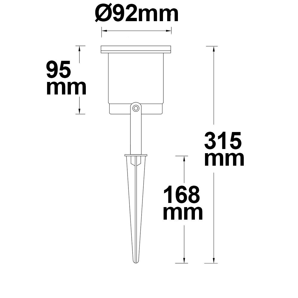 ISOLED Aufbaustrahler mit GU10 Fassung, IP65, schwarz inkl. Erdspieß, exkl. Leuchtmittel - 3