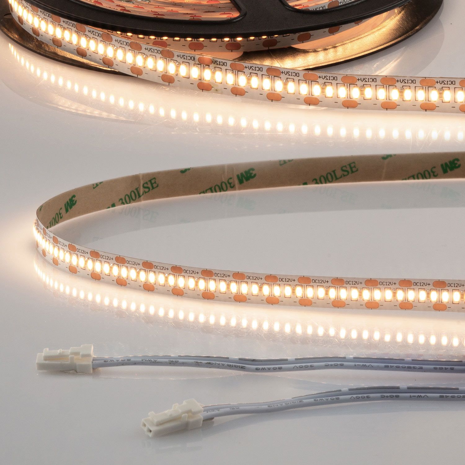 ISOLED LED CRI930 MiniAMP Flexband, 12V DC, 6W, IP20, 3000K, 250cm, beids. 30cm Kabel + maleAMP, 300 LED/m - 1