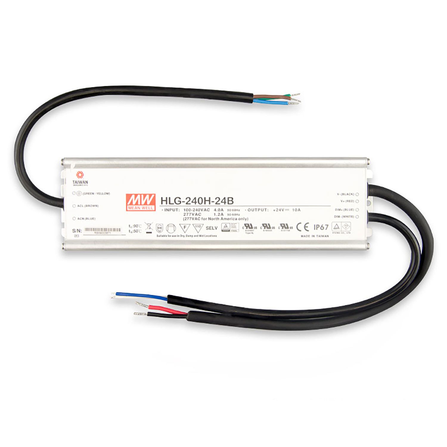 ISOLED LED Trafo MW HLG240H-24B 24V/DC, 0-240W, 1-10V (100-240W) dimmbar, IP67, SELV - 1