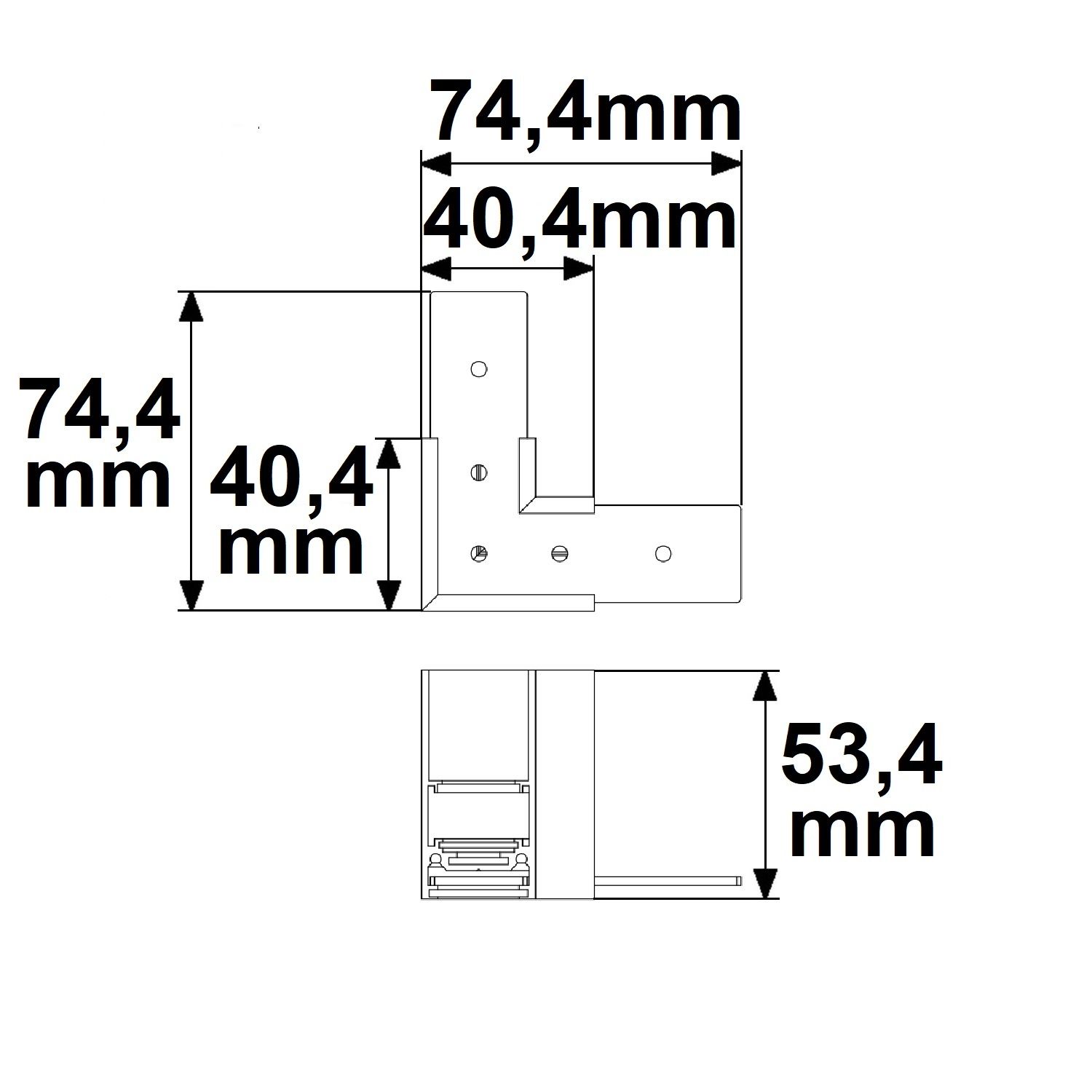 ISOLED Track48 Eckschiene 90° horizontal für Aufbauschiene, schwarz, nicht stromführend - 2