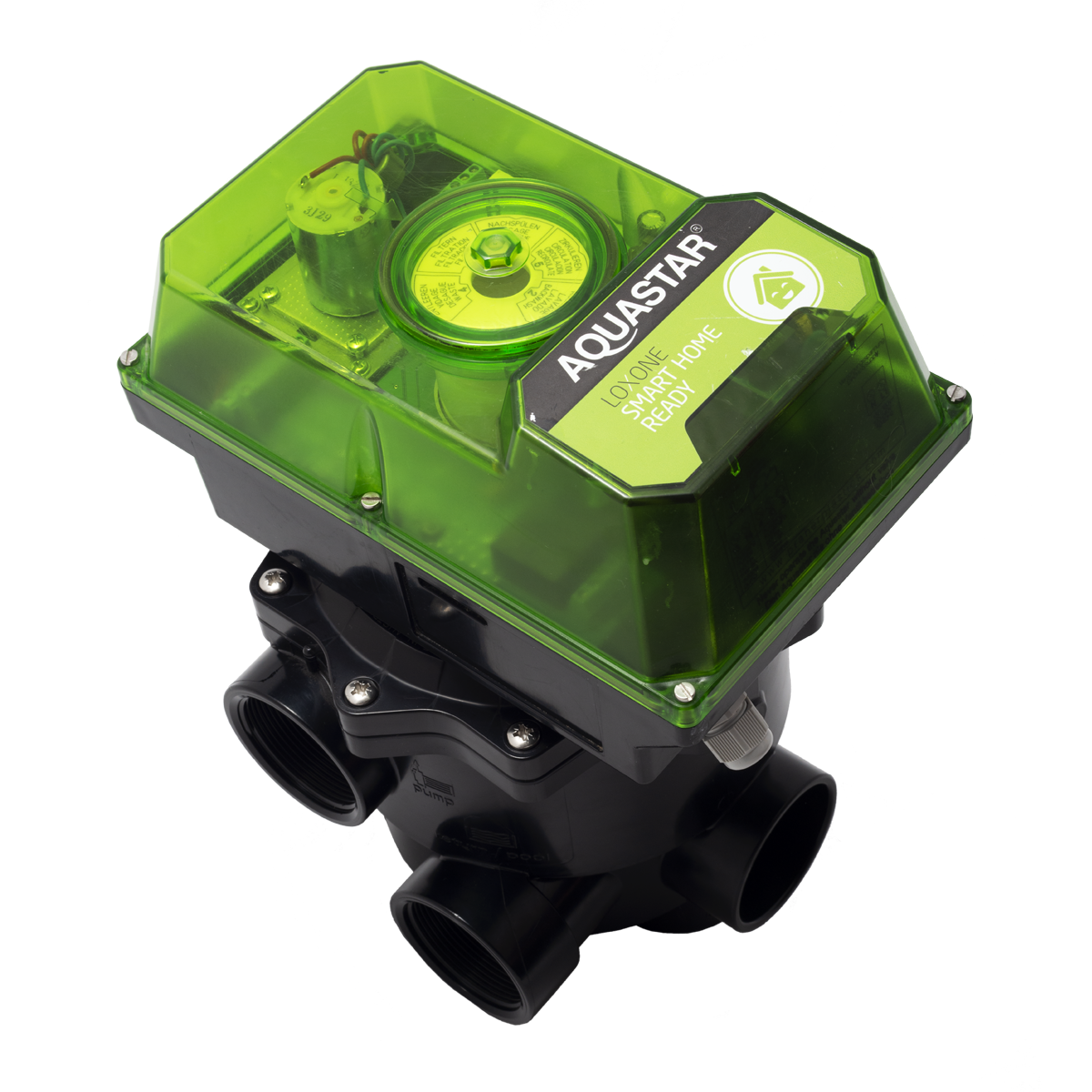 Loxone Aquastar Air SM10 1 1/2", ABS schwarz, Gewinde BSP, Top+Bottom Klebe MOP 3,5 bar NBR tpe 100-240 VAC  - Produktbild 2