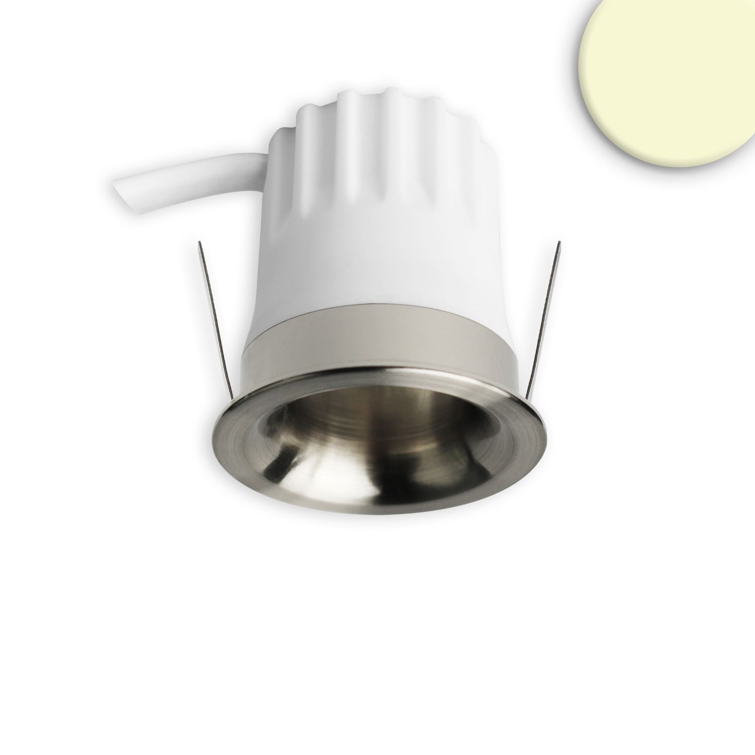 ISOLED LED Einbaustrahler BACK32, nickel geb., rund, 5W, CRI90, 3000K, rückversetzt, Honeycomb, dimmbar ISOLED LED Einbaustrahler BACK32, nickel geb., rund, 5W, CRI90, 3000K, rückversetzt, Honeycomb, dimmbar - 1