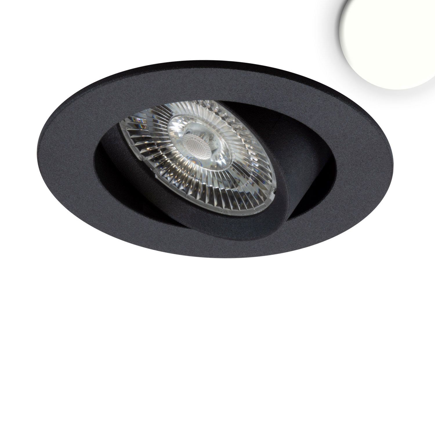 ISOLED LED Einbauleuchte Slim68 schwarz, rund, 9W, neutralweiß, dimmbar - 1