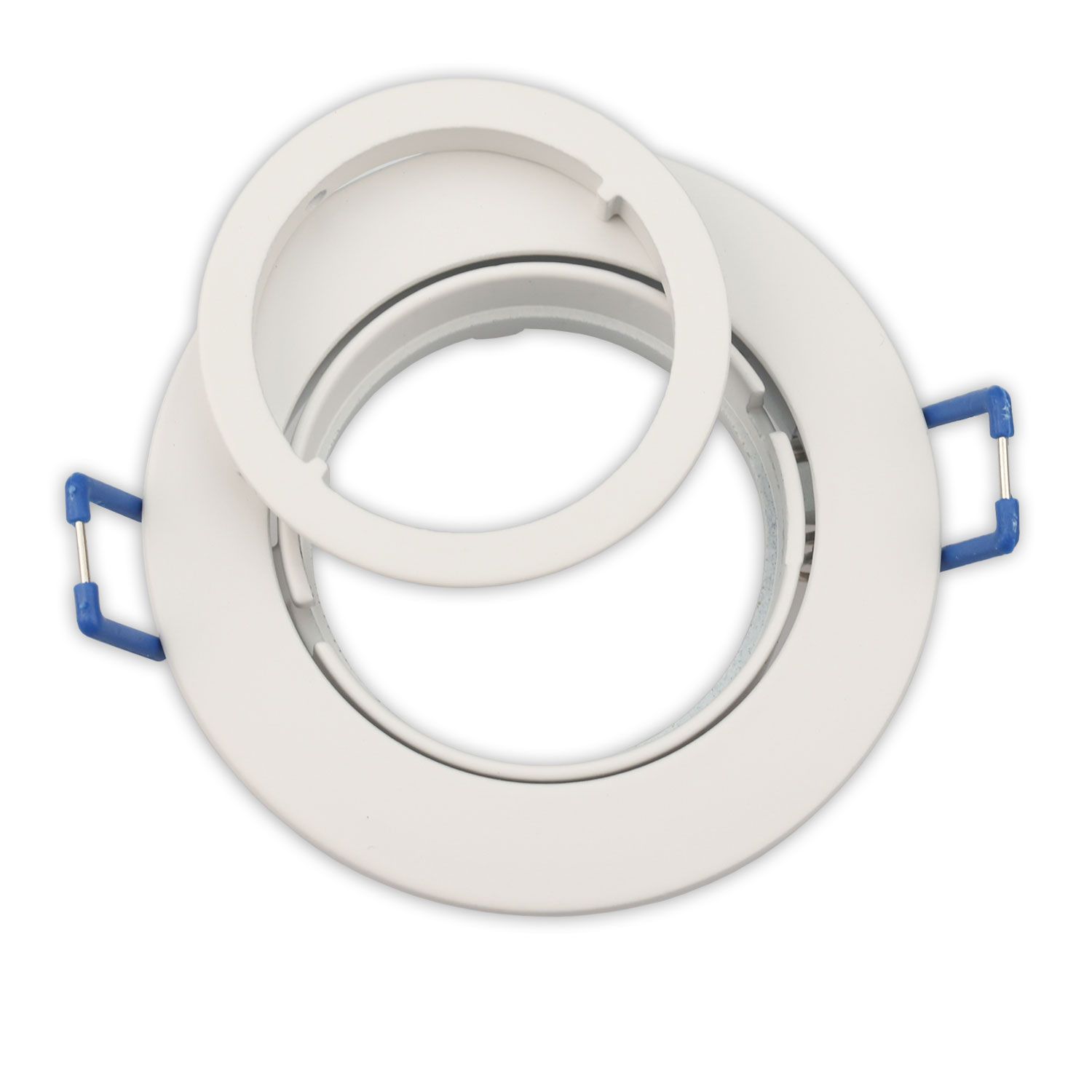 ISOLED Einbaurahmen rund, Loch 68mm, Alu weiß, für GU10/MR16 Spots - 4