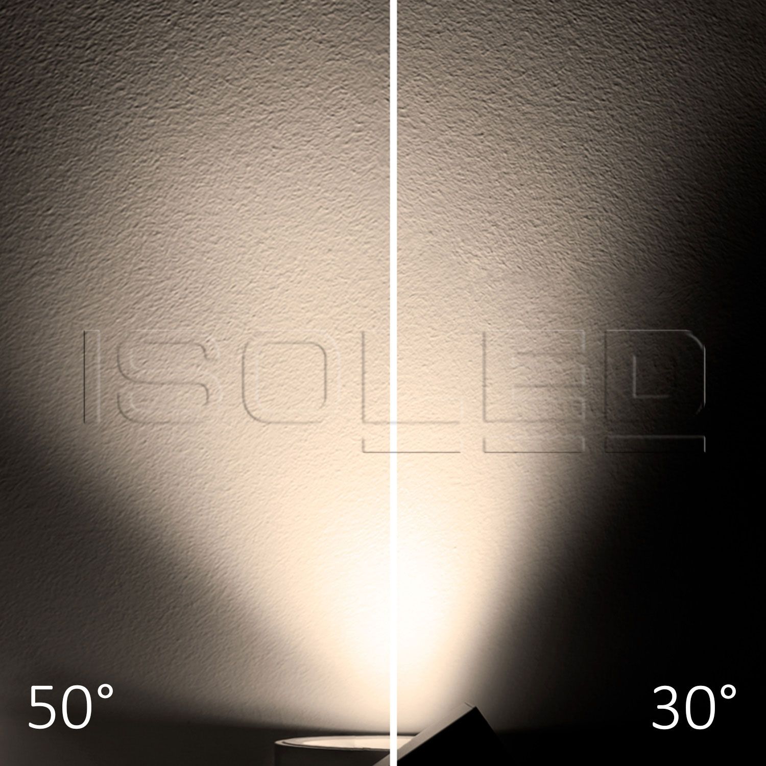 ISOLED 3-Phasen Schienenstrahler fokussierbar, 30W, 30°-50°, schwarz matt, 3000K, dimmbar - 5