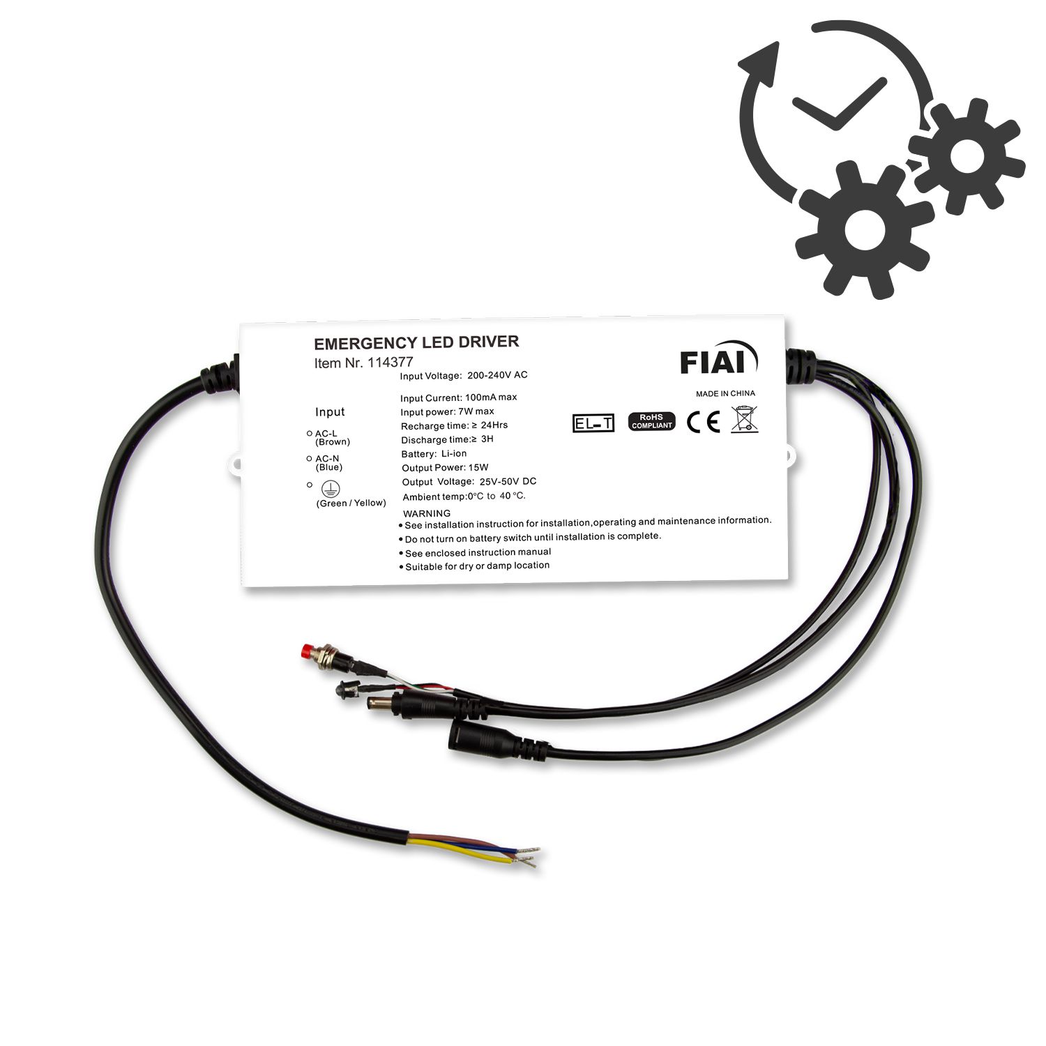 ISOLED Notlicht-Upgrade mit Li-Ion 2600mAh Akku, 15W (25-50V DC) ISOLED Notlicht-Upgrade mit Li-Ion 2600mAh Akku, 15W (25-50V DC) - 1