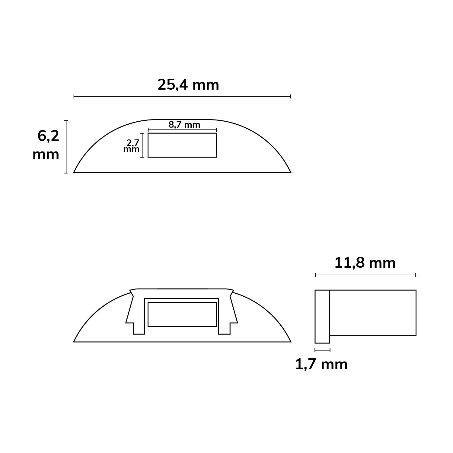 ISOLED Endkappe EC40 für Profil SURF11 mit Kabeldurchführung, 1 STK - 3
