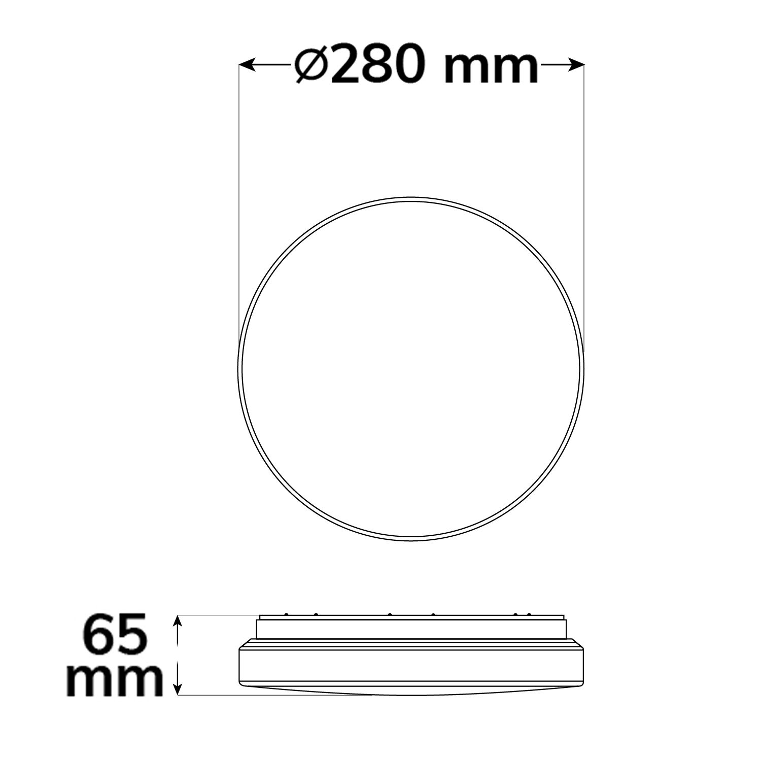 ISOLED LED Deckenleuchte 13|18W, weiß rund, DN280, IP64, 120lm/W, ColorSwitch 3000|4000|6000K - 3
