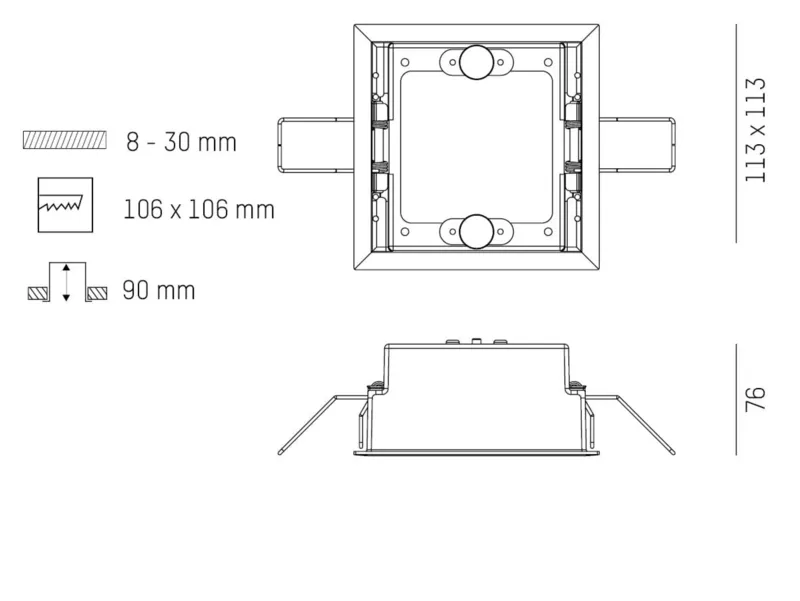 Molto Luce GRID EINBAURAHMEN (schwarz) - Produktbild 2