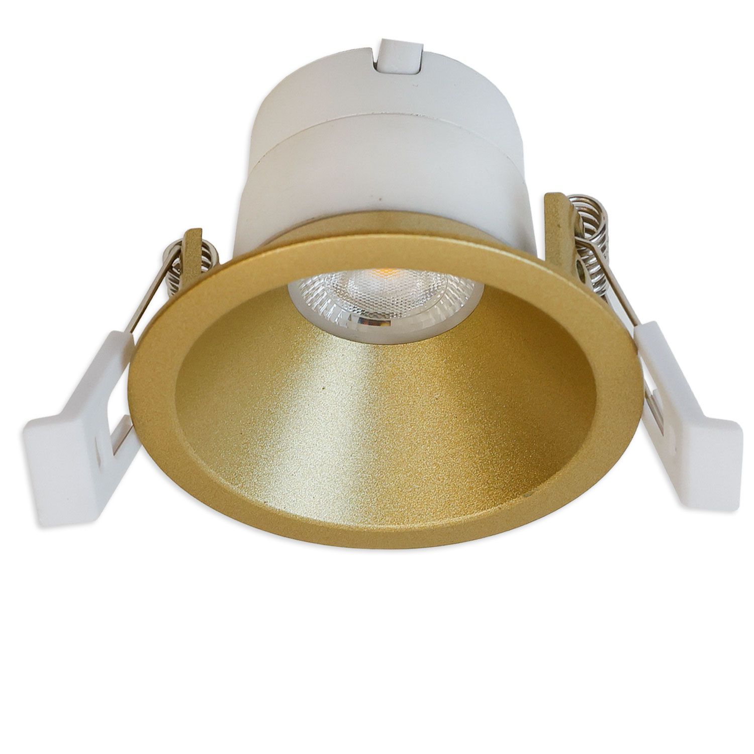 ISOLED LED Einbaustrahler BACK60, gold, rund, 5W, CRI90, 2700K, rückversetzt, UGR