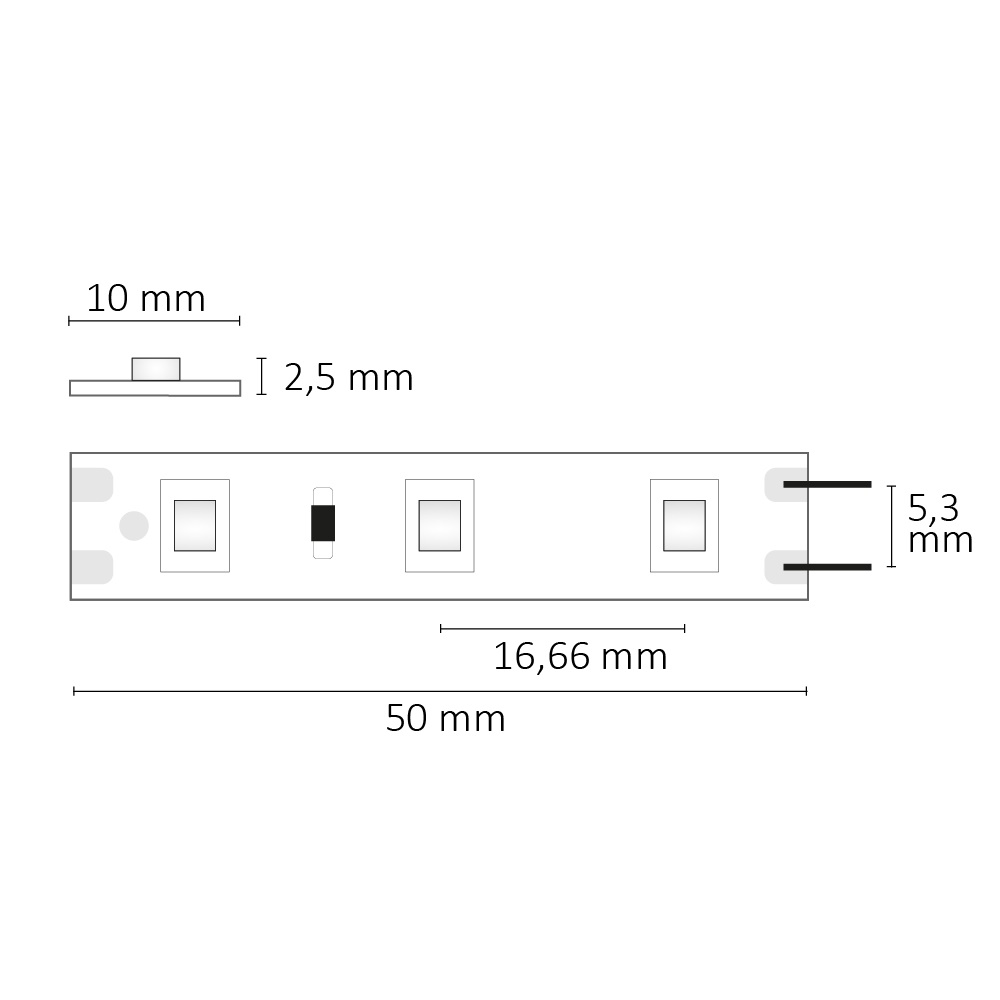 ISOLED LED SIL825 Flexband, 12V DC, 4,8W, IP20, 2500K, 5m Rolle, 60 LED/m - 2